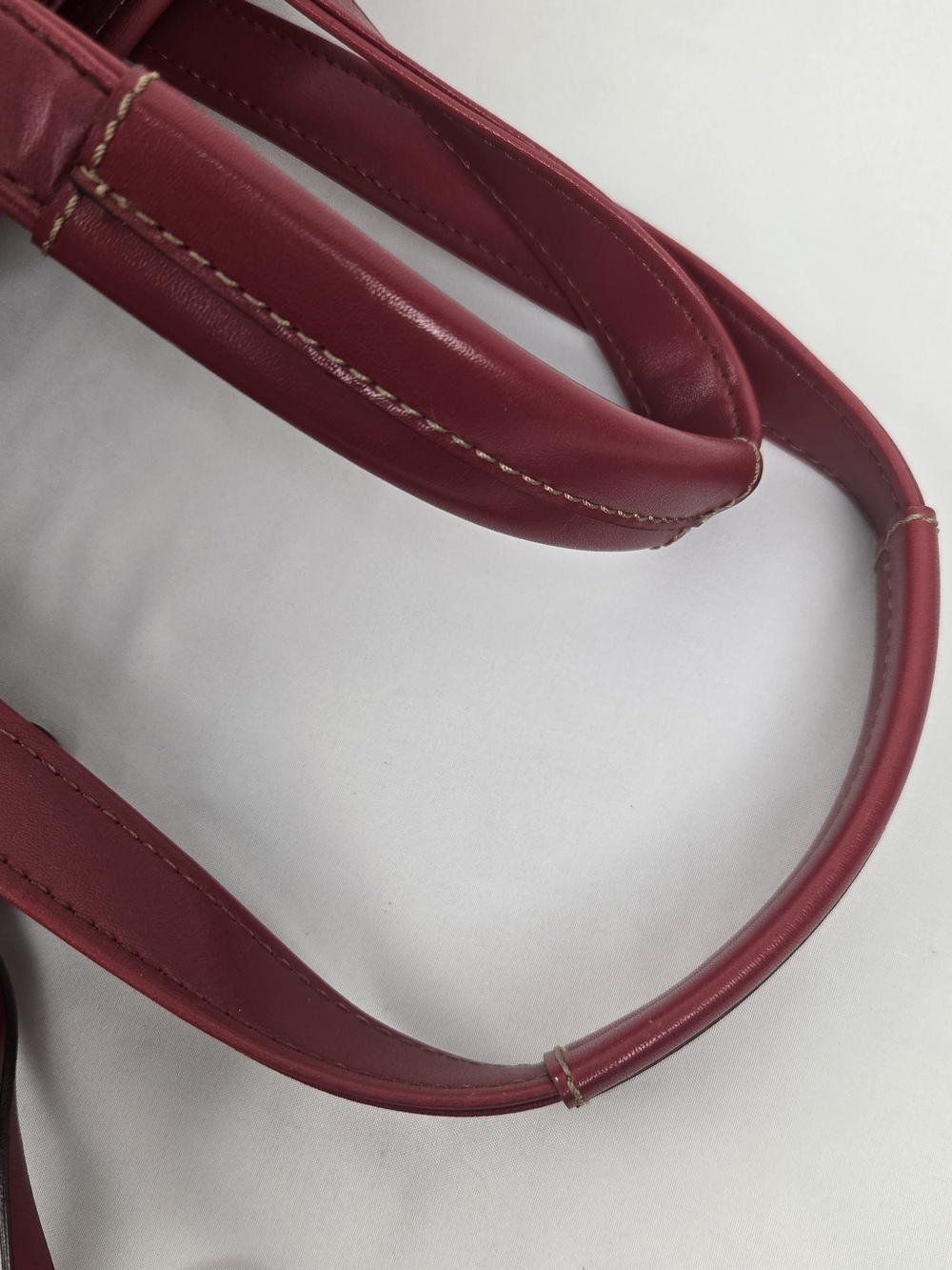 Vintage Liz Claiborne Red Handbag Accessories Shoulder Purse Umbrella W Dry Slot - Picture 10 of 16